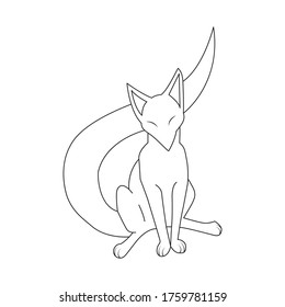 Fox line art. continuous line drawing. line art vector logo design. illustration. hand made icon sketch