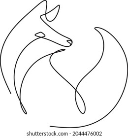 Fox line art icon