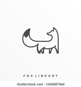 Fox Line Art Illustration Vector Template, Suitable for Creative Industry, Multimedia, entertainment, Educations, Shop, and any related business