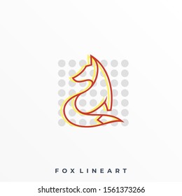 Fox Line Art Illustration Vector Template, Suitable for Creative Industry, Multimedia, entertainment, Educations, Shop, and any related business