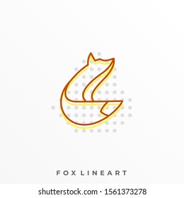 Fox Line Art Illustration Vector Template, Suitable for Creative Industry, Multimedia, entertainment, Educations, Shop, and any related business