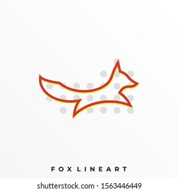Fox Line Art Illustration Vector Design Template. Suitable for Creative Industry, Multimedia, Entertainment, Educations, Shop, and any related Business