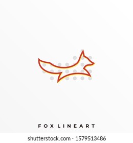Fox Line Art Illustration Vector Template, Suitable for Creative Industry, Multimedia, entertainment, Educations, Shop, and any related business