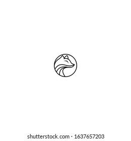 Fox line art logo design vector