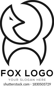 Plantilla de vectores de diseño de logotipo de arte de la línea Fox. Icono de Fox, diseño de símbolos
