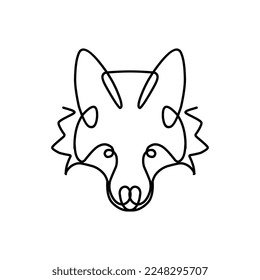 fox line art logo vector illustration