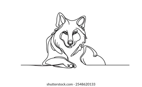 fox line art silhouette vector illustration