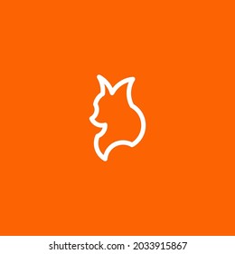 Fox Line Art. Simple Minimalist Logo Design Inspiration. Vector Illustration.