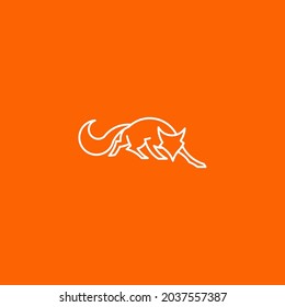 Fox Line Art. Simple Minimalist Logo Design Inspiration. Vector Illustration.