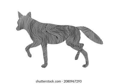 Fox line art. Simple vector illustration.