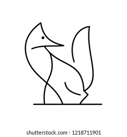 fox line art single line symbol flame animal industry graphic design illustration vector