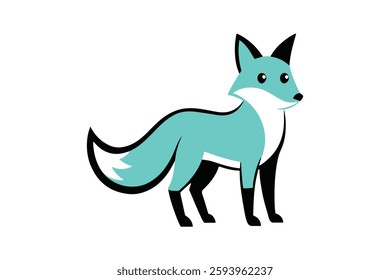 fox line art of vector