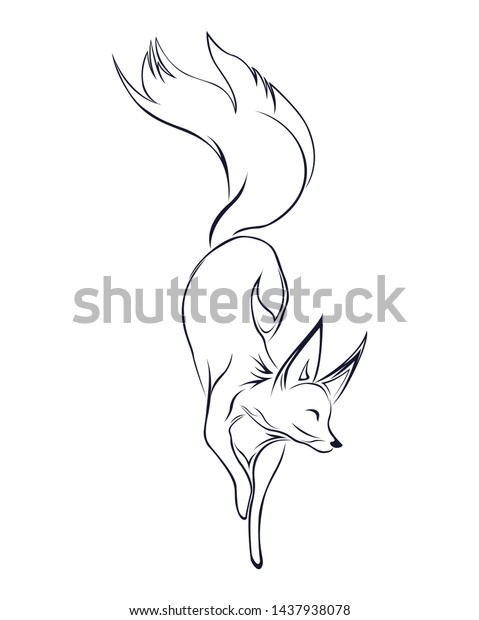 Fox Line Art Vector Designs Stock Vector (Royalty Free) 1437938078 ...