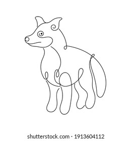 Fox Line Art vector illustration, Abstract Minimalist Wall Art