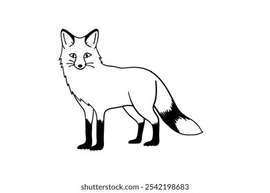 Ilustração de Vetor de Arte de Linha Fox
