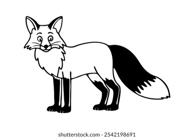 Ilustração de Vetor de Arte de Linha Fox