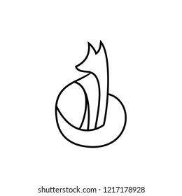 fox line black  logo icon designs vector illustration