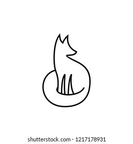 fox line black  logo icon designs vector illustration