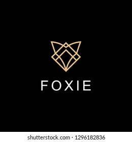 Fox Line Geometric Logo Design