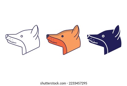 Fox line and glyph icon, vector illustration