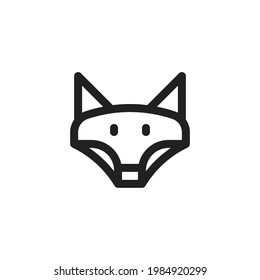 Fox Line Icon Isolated On White Background