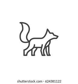 Fox line icon, outline vector sign, linear style pictogram isolated on white. Symbol, logo illustration. Editable stroke. Pixel perfect