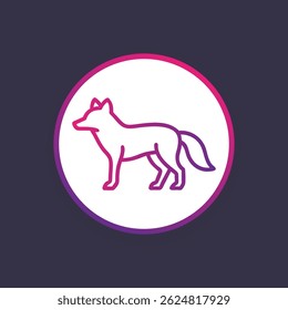 Logotipo de la línea Fox. Icono lineal de zorro negro aislado sobre fondo blanco. Ilustración vectorial.