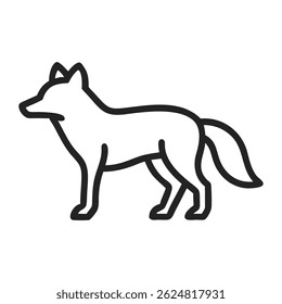 Fox line logo. Black fox linear icon isolated on white background. Vector illustration.