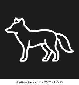 Logotipo da Fox Line. Ícone linear de raposa negra isolado em fundo branco. Ilustração vetorial.