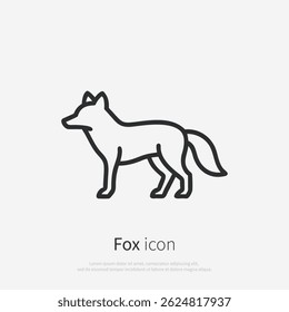 Fox line logo. Black fox linear icon isolated on white background. Vector illustration.