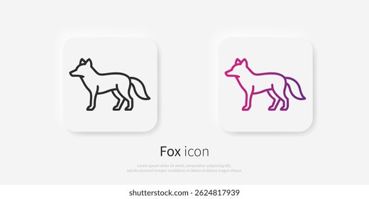 Fox line logo. Black fox linear icon isolated on white background. Vector illustration.