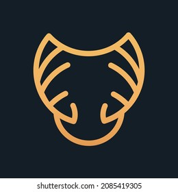 Fox line logo design. Abstract fox vector line art