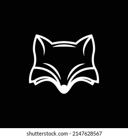 Fox Line Logo Design Stock Vector