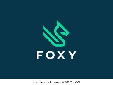 fox line logo design vector
