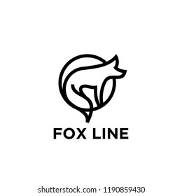 fox line logo icon designs vector