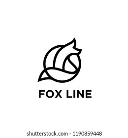 fox line logo icon designs vector