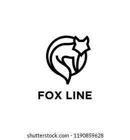 fox line logo icon designs vector