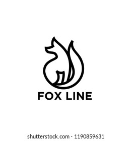 fox line logo icon designs vector