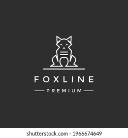 fox line logo icon designs vector on black background