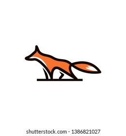 fox line logo template vector