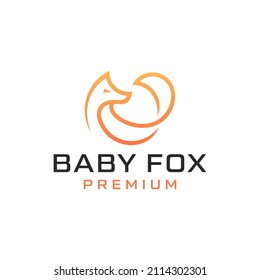 Fox line outline art logo vector icon illustration premium vector 