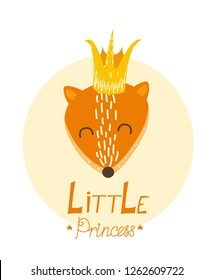 fox little princess simple illustration