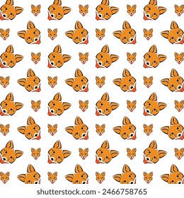 Fox logical trendy multicolor repeating pattern vector illustration design
