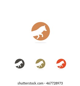 Fox logo, abstract animal vector design