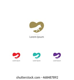 Fox logo, abstract animal vector design