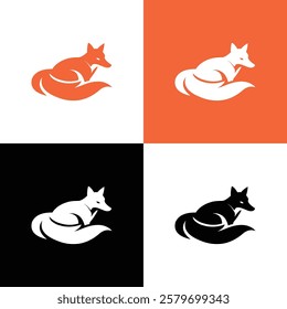 Fox Logo Abstract Icon Design Vector Template