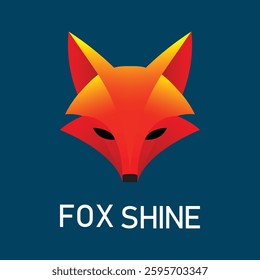 fox logo with angry logo design template. vector modern animal logo