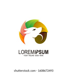 Fox logo , Animal logo with 3d  design illustration