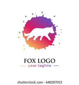 FOX LOGO. animal logo with gradation concept