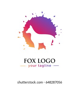 FOX LOGO. animal logo with gradation concept